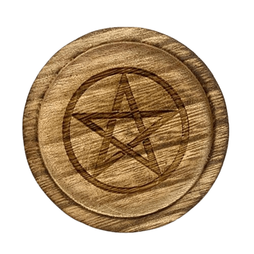 MANGO WOOD COASTER PILLAR CANDLE HOLDER (NATURAL)